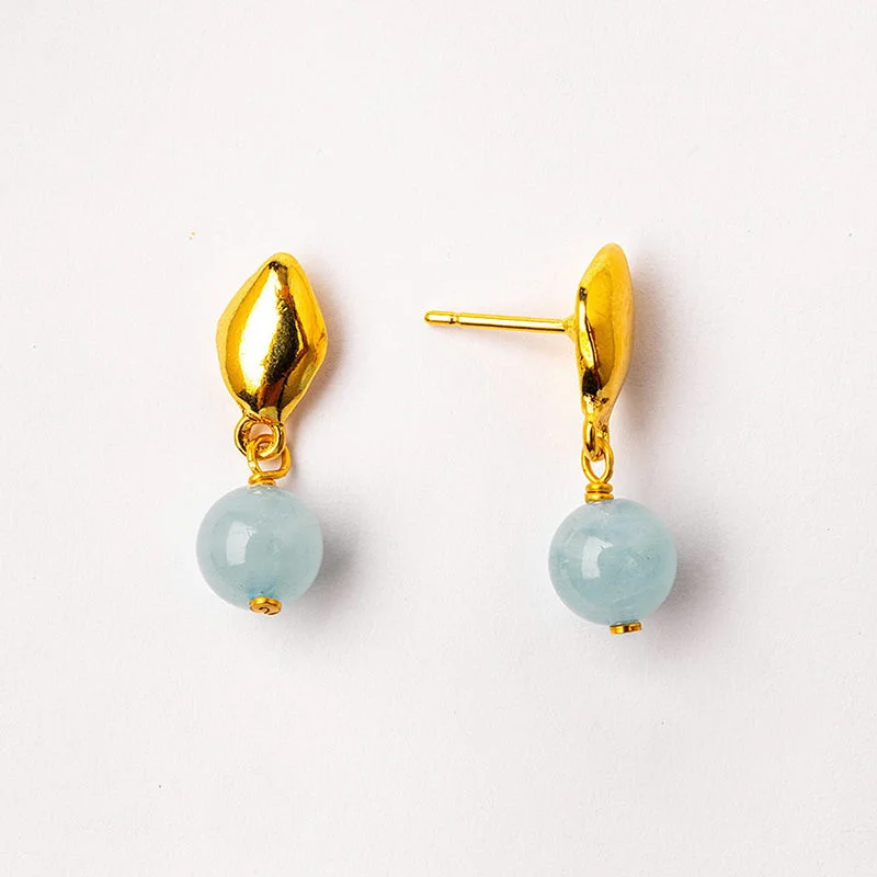 Statement Earrings for Evening-Velatti Mini Drop Gem Earrings