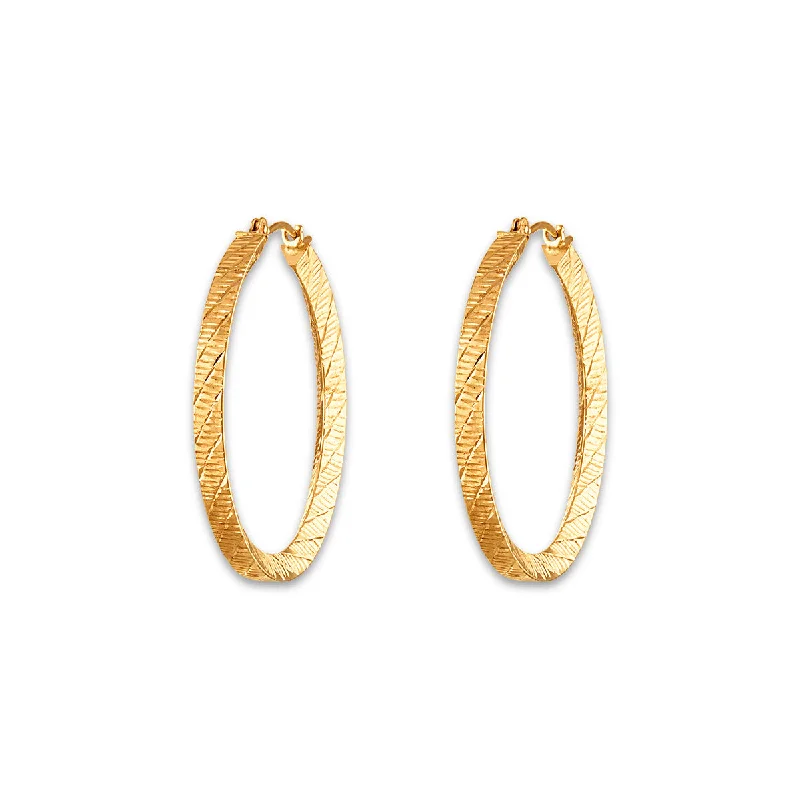 Luxury Diamond Earrings-10KT Yellow Gold 30MM Hoop Earrings