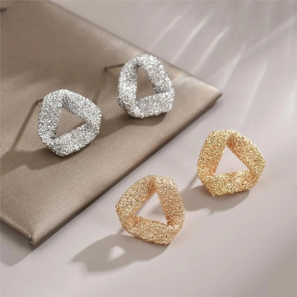 Silver Stud Earrings-1 Pair Commute Geometric Plating Copper 18k Gold Plated White Gold Plated Ear Studs