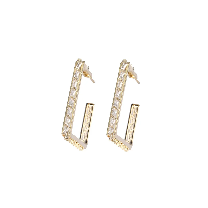 Gorgeous Stud Earrings-1 Pair Ig Style Simple Style Square Plating Inlay Copper Zircon Ear Studs