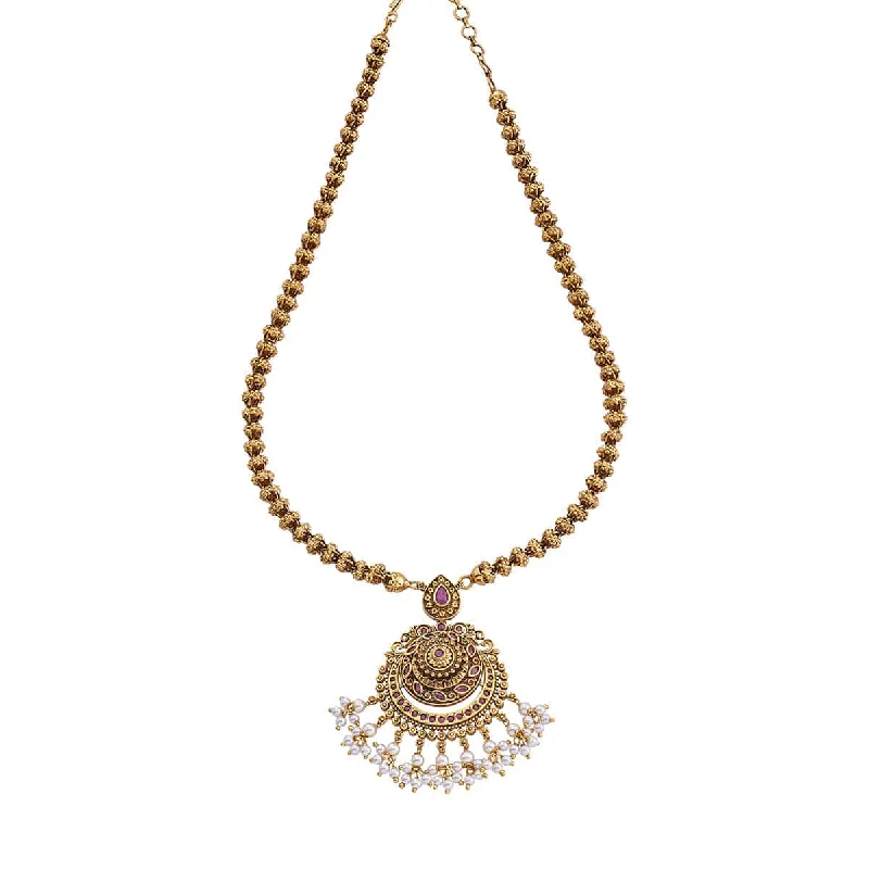 Gold Necklace with Sapphires-Antique Necklace 165600