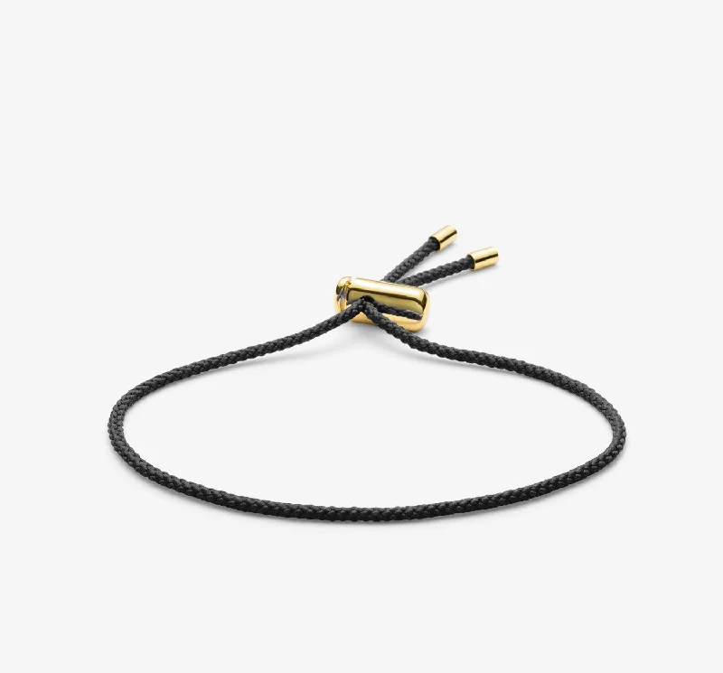 Gold Bangle Bracelet-Cameron Cord Bracelet | Charcoal