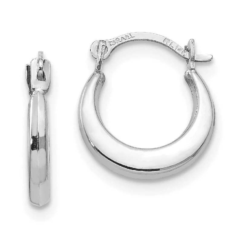 Pearl Drop Earrings-14KT White Gold 2X7MM Hoop Earrings