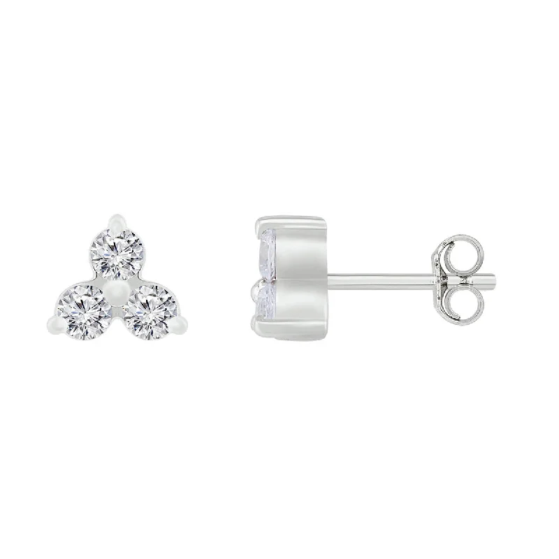 Custom Hoop Earrings-1/5 CTW Diamond Stud Earrings in 10KT White Gold