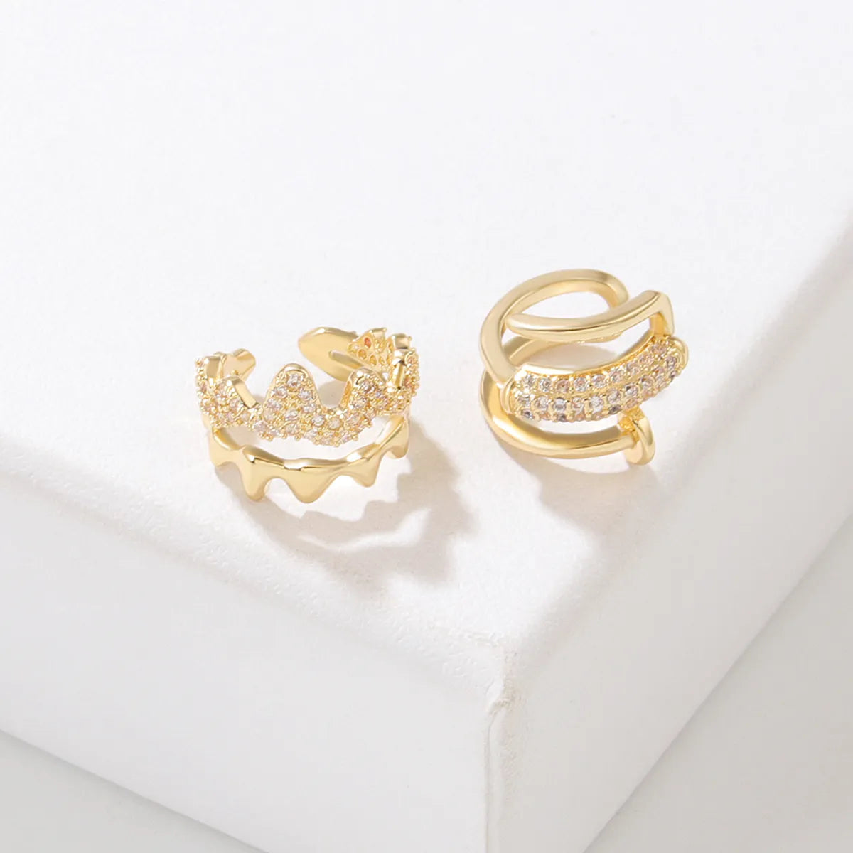 Large Hoop Earrings for Women-1 Piece Simple Style Letter Gold Plated Ear Studs