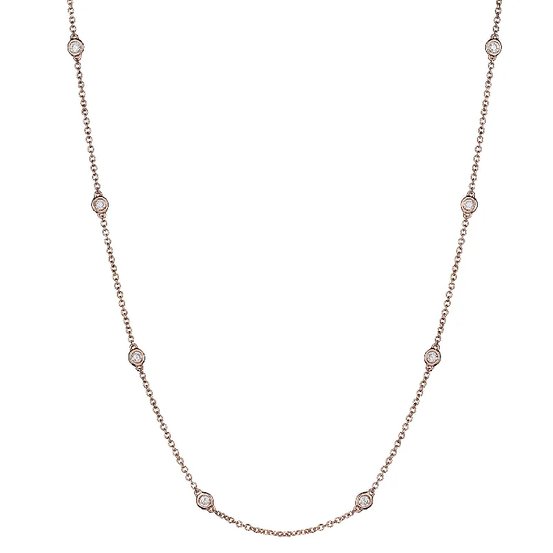 Dainty Pendant Necklace-BEZEL SET DIAMOND NECKLACE