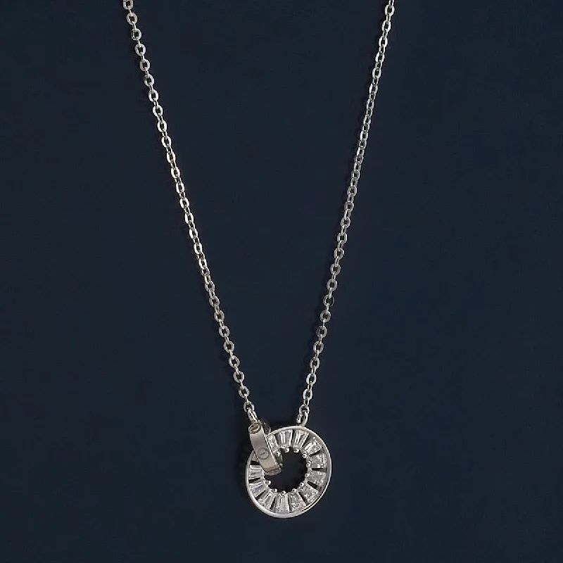 Diamond Necklace for Women-92.5 Silver Necklace 183010