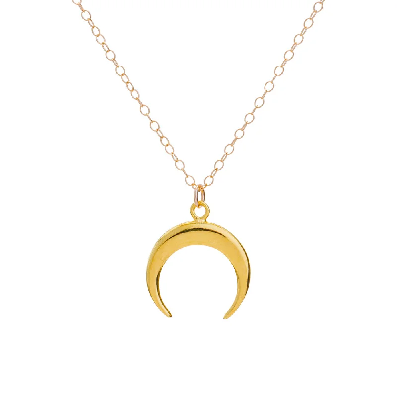 Trendy Choker Necklace-Gold Crescent Necklace