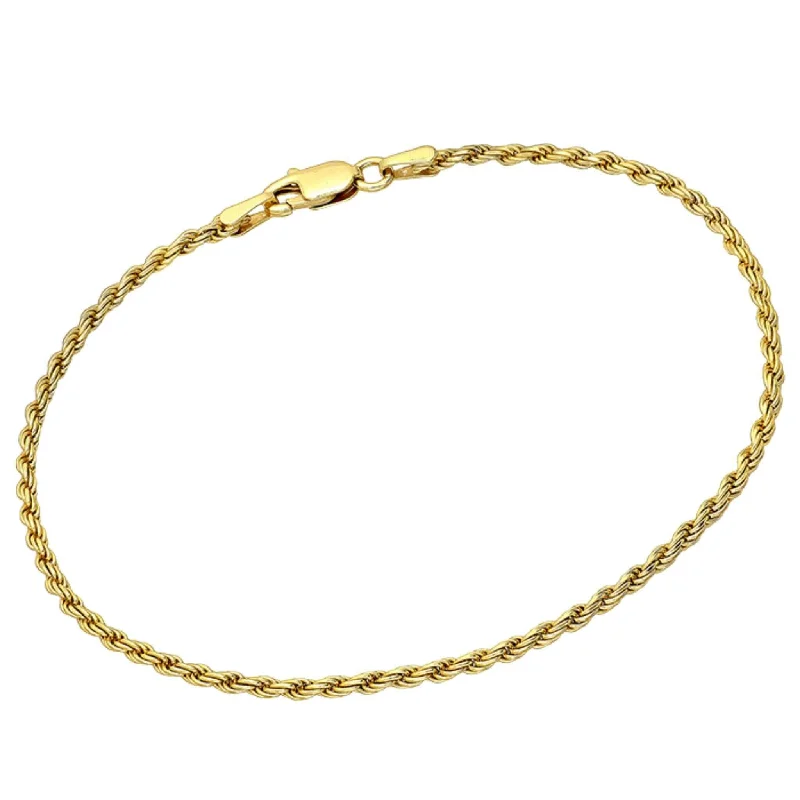 Personalized Couple’s Bracelet-Plated 18K Gold Rope Chain Bracelet