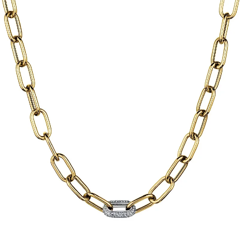 Fashionable Necklace for Women-OVAL LINK DIAMOND CHAIN NECKLACE