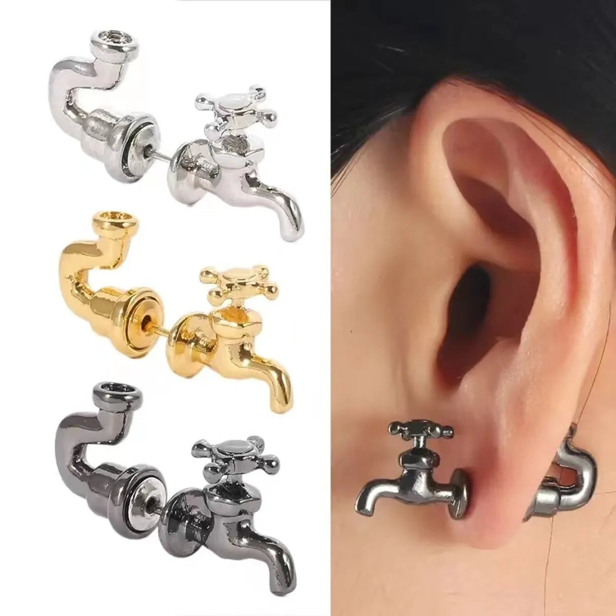 Wedding Earrings with Diamonds-1 Pair Novelty Cartoon Plating Alloy Ear Studs