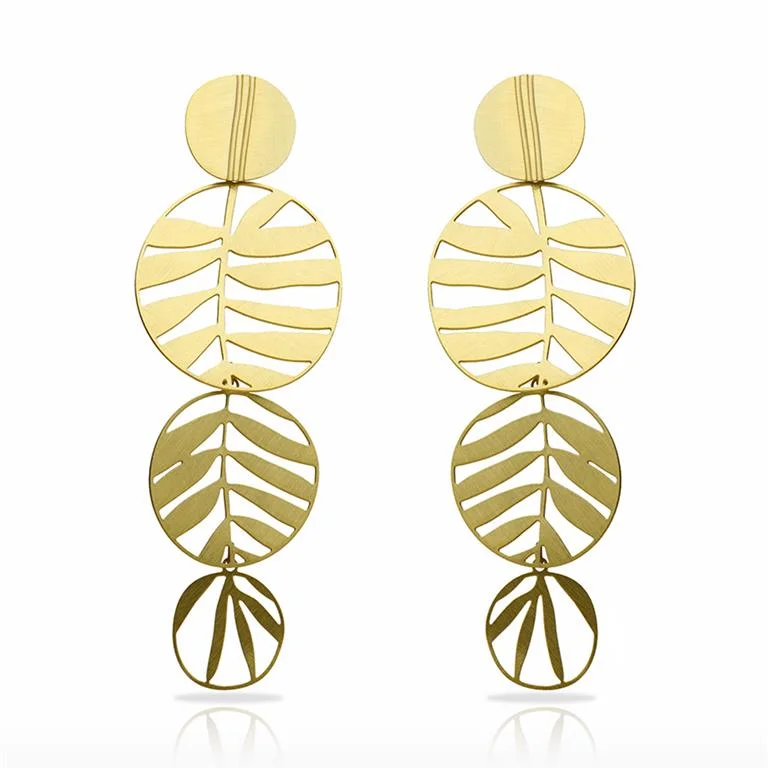 Elegant Jewelry Earrings-RAS Tropic Gold Long Earrings