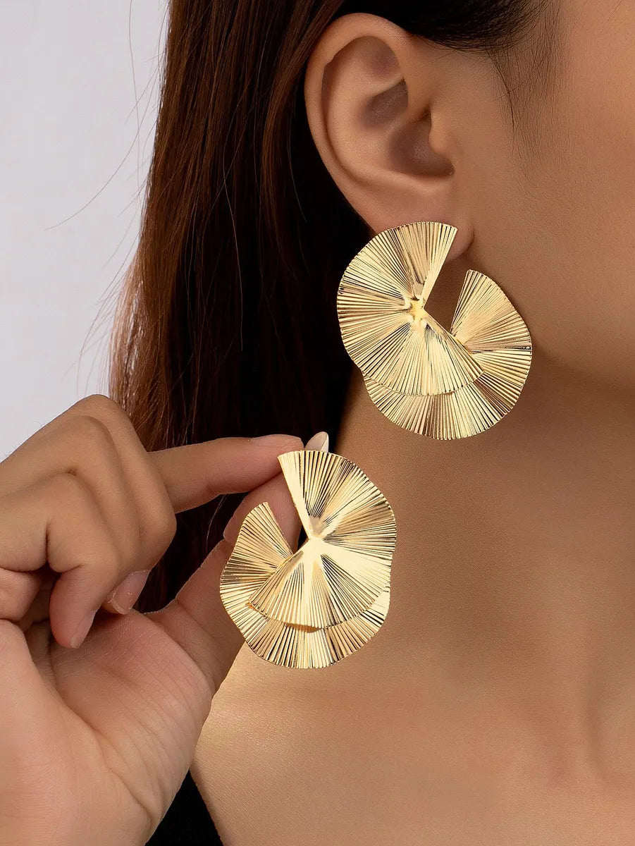 Large Drop Earrings for Weddings-1 Pair Vintage Style Sector Alloy Ear Studs