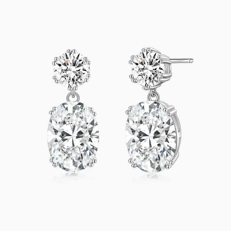 Unique Wedding Earrings-Petite Oval CZ Drop Earrings