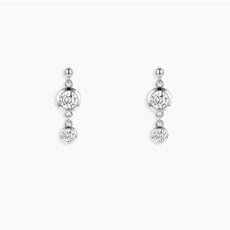 Small Stud Earrings for Women-Double Moissanite Thick Hoop Earrings