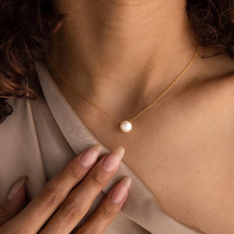 Vintage Pendant Necklace-Classic Pearl Pendant Necklace