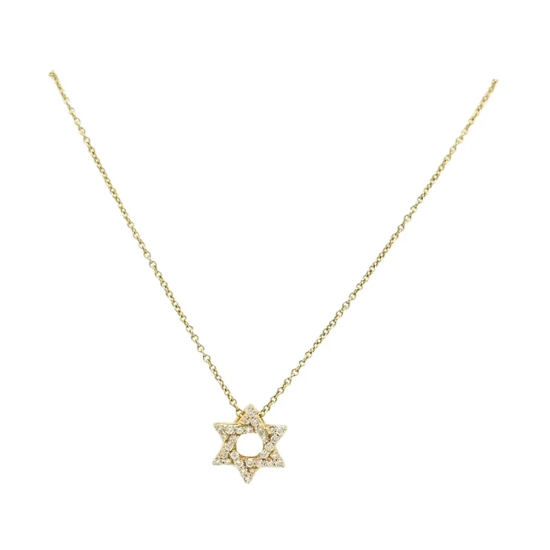 Sparkling Pendant Necklace-DIAMOND STAR OF DAVID NECKLACE