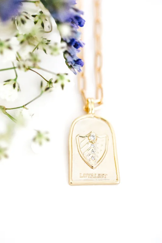 Dainty Gold Necklace-Enneagram Type Six Necklace { Silver + Gold }