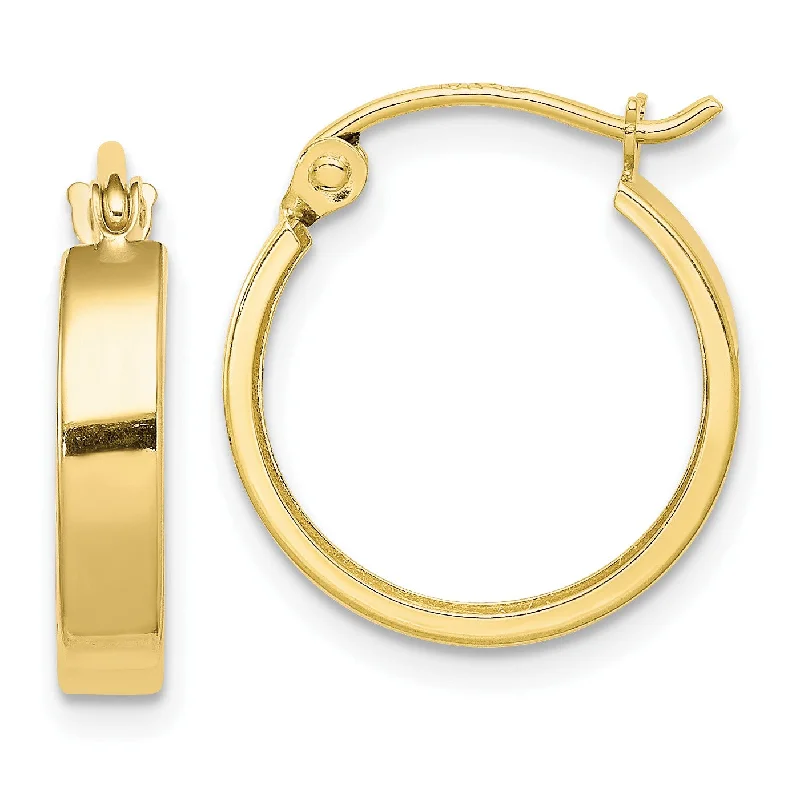 Fashionable Stud Earrings-10KT Yellow Gold 3X15MM Hoop Earrings