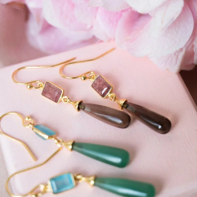 Classic Gold Stud Earrings-Velvet Drop Hook Earrings