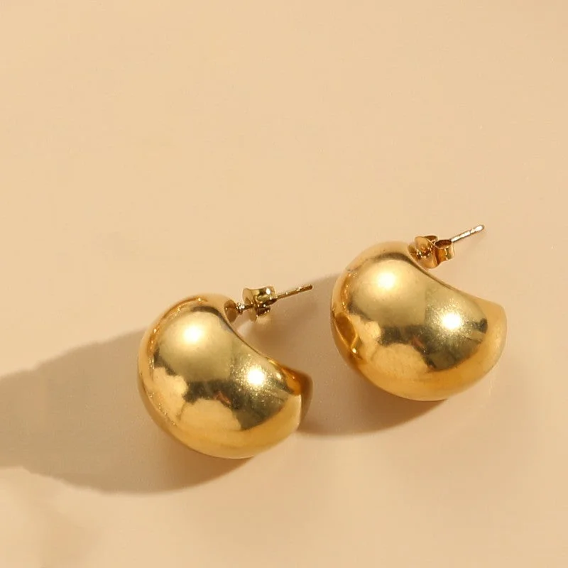 Semicircle Hollow Earrings Gold