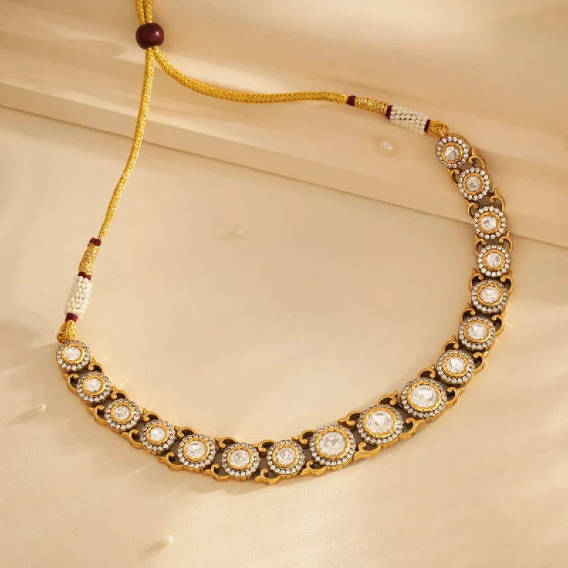 Sapphire Necklace for Women-Kundan Necklace 164036