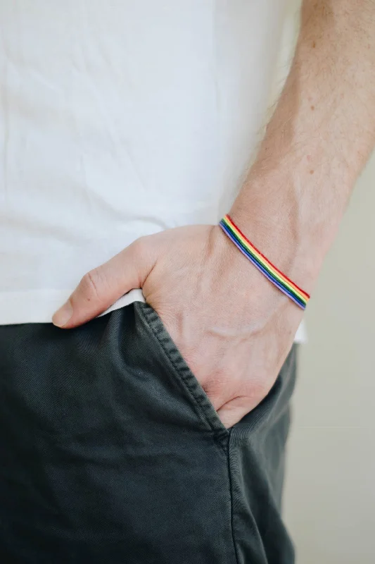 Luxury Customizable Leather Bracelet-Pride bracelet, rainbow flag bracelet