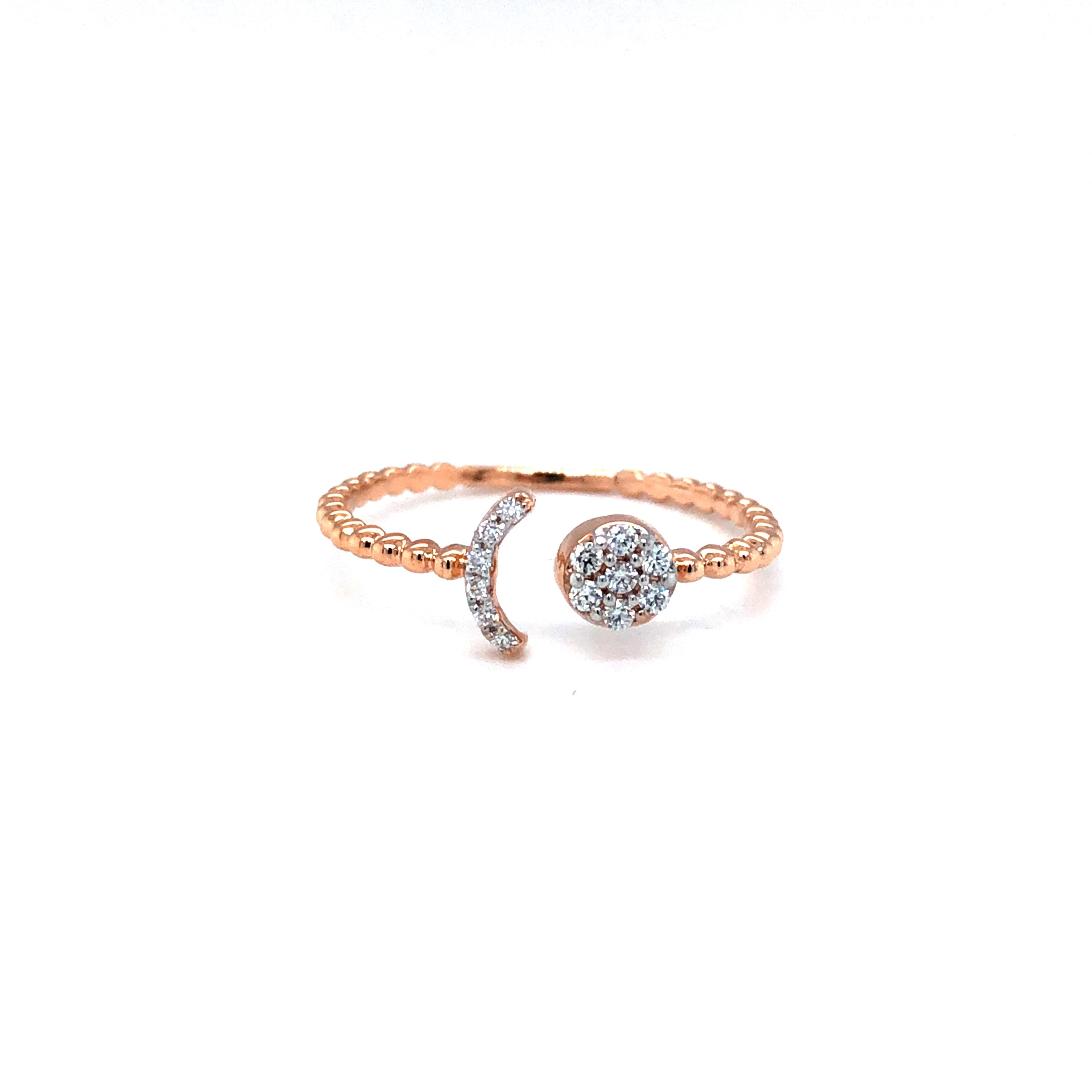 Trendy Wedding Band Set-SUN MOON DIAMOND RING