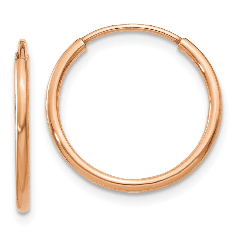 Minimalist Silver Earrings-14KT Rose Gold 16X1.2MM Hoop Earrings