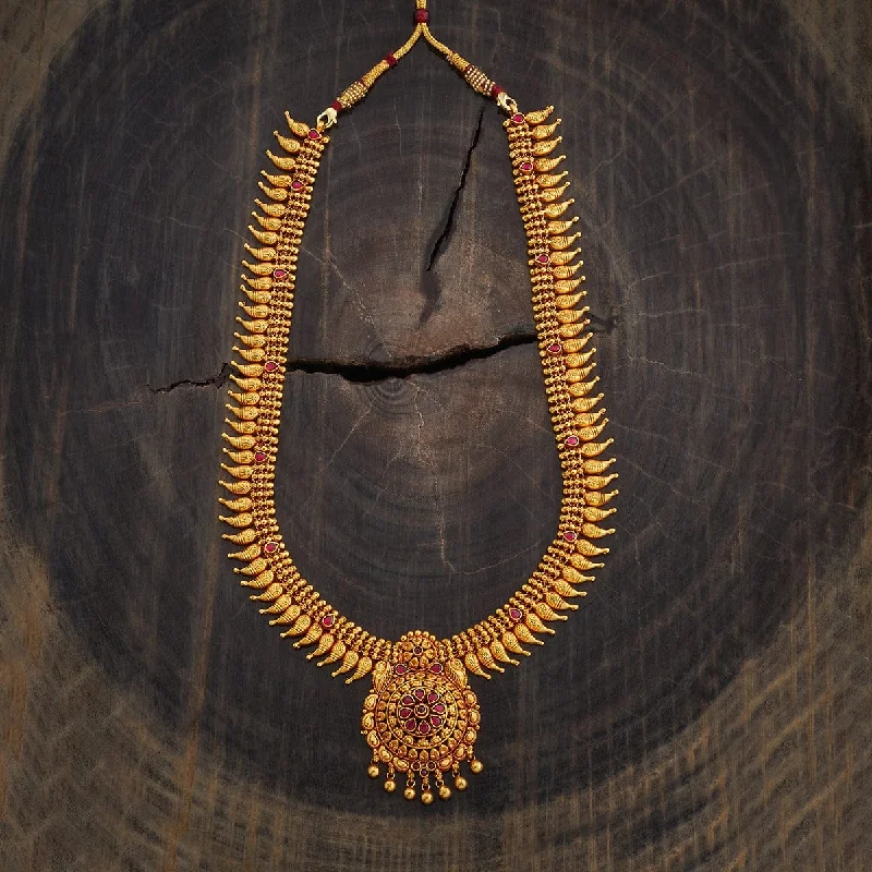 Long Gold Necklace-Silver Temple Necklace 181597