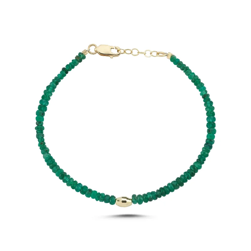 Bridal Charm Bracelet-Emerald Gold Bracelet