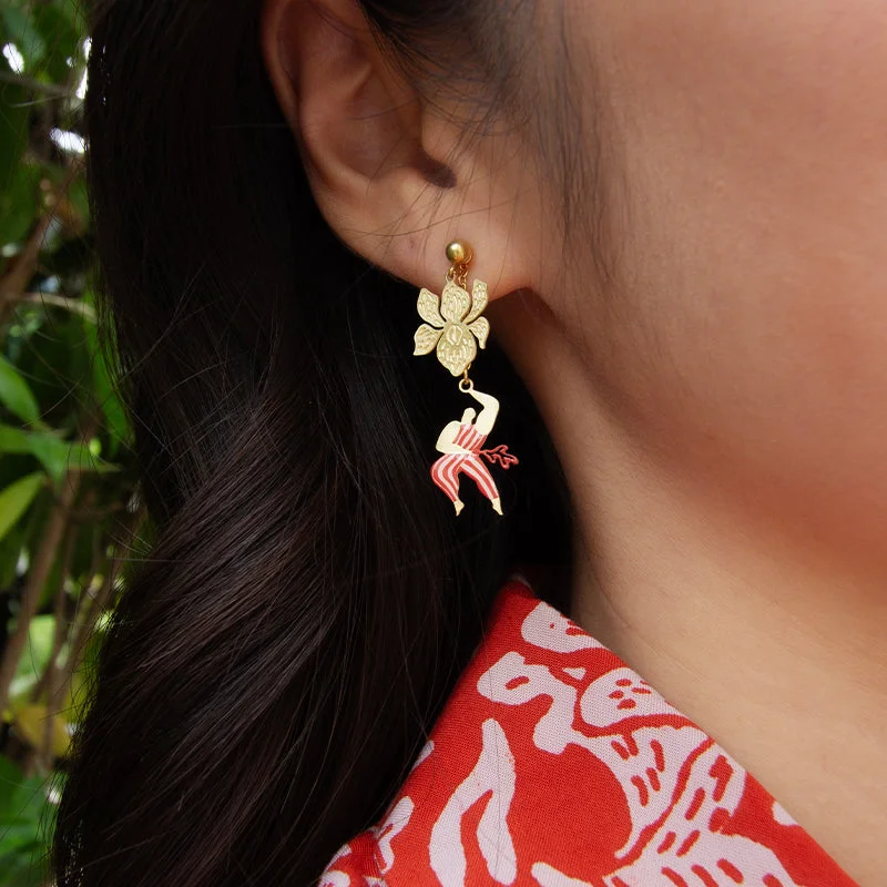 Round Hoop Earrings-Orchid Surprise Earrings