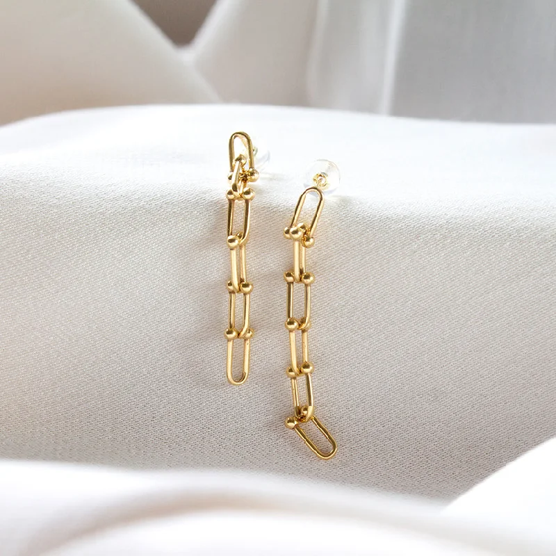 Unique Wedding Earrings-Link Earrings