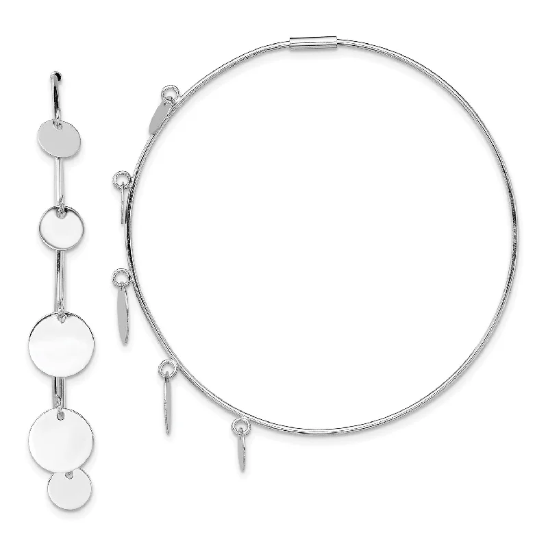 Trendy Silver Earrings-Sterling Silver 51MM Hoop Earrings