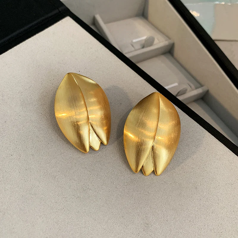 Brushed Frosted Gold One Pair