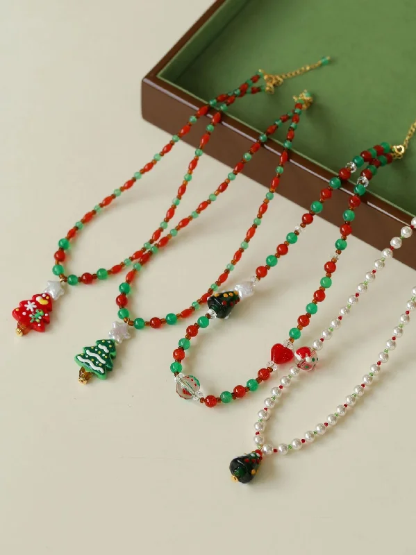 Unique Bridal Necklace-New Christmas Collection Pearl Beaded Necklace