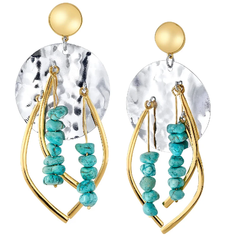 Luxury Drop Earrings-Star Trek X RockLove Guinan Turquoise Earrings