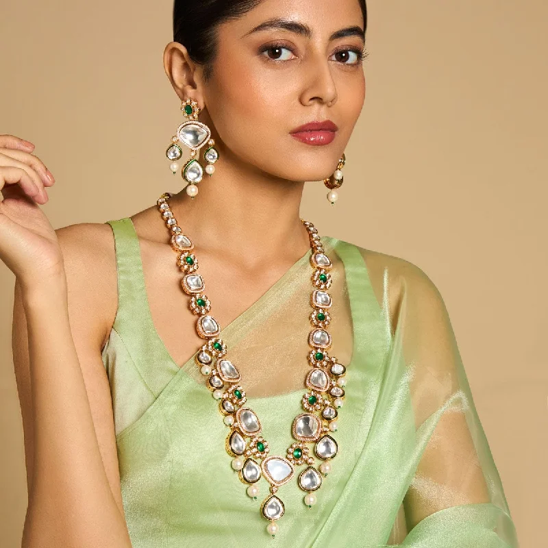 Wedding Necklace with Sapphire-Kundan Necklace 173910