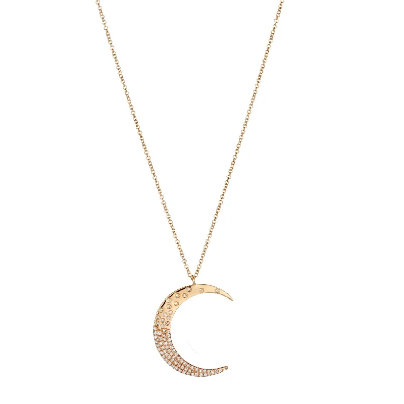 Sparkling Sapphire Necklace-DIAMOND CRESCENT NECKLACE