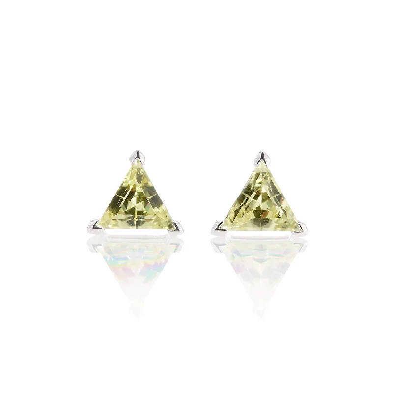 Gold Earrings with Crystals-Bermuda Earrings in Lemon Quartz