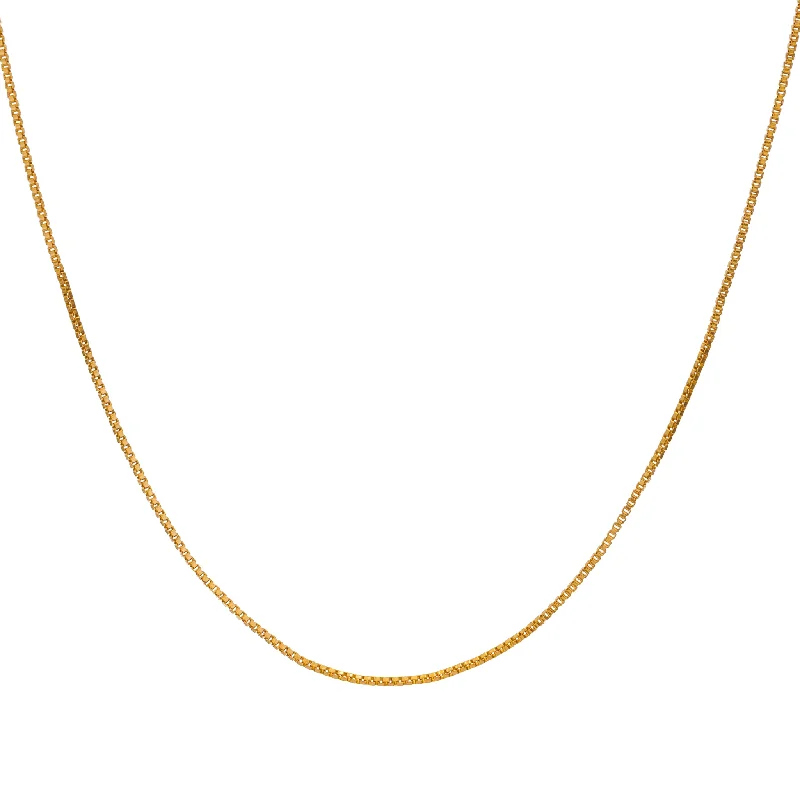 Boho Style Necklace-Gold Box Chain Necklace