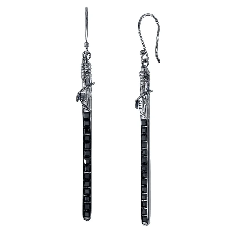 Wedding Earrings with Silver-Star Wars X RockLove Darksaber Crystal Lightsaber Earrings