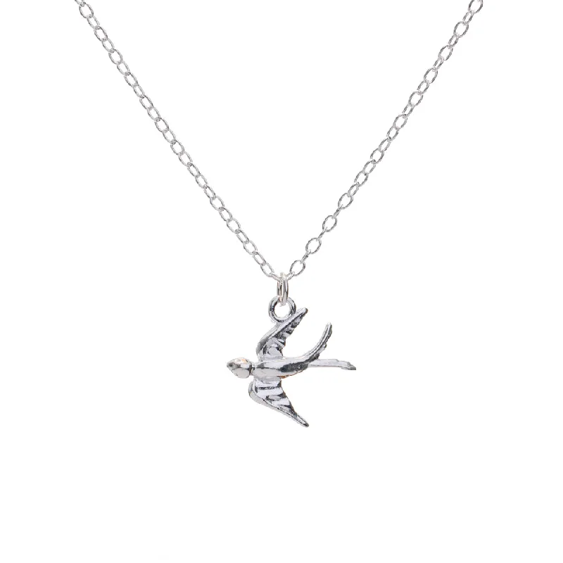 Fashionable Necklace for Women-Silver Swallow Charm Necklace