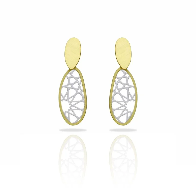 Gemstone Hoop Earrings-RAS Granada Gold + White Small Earrings