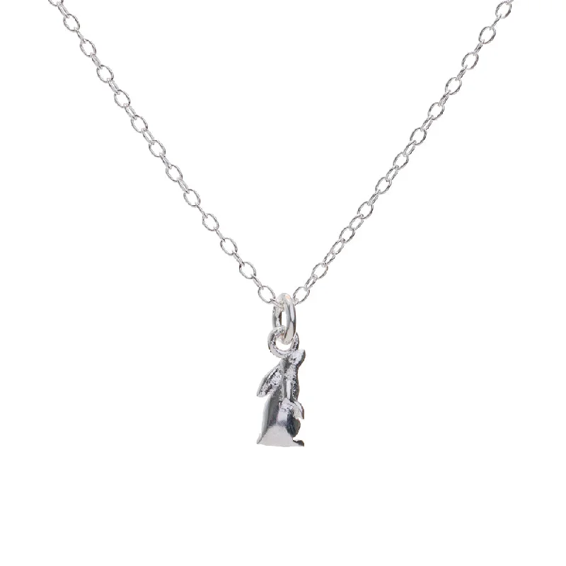 High-End Gold Necklace-Silver Moon-Gazing Hare Charm Necklace