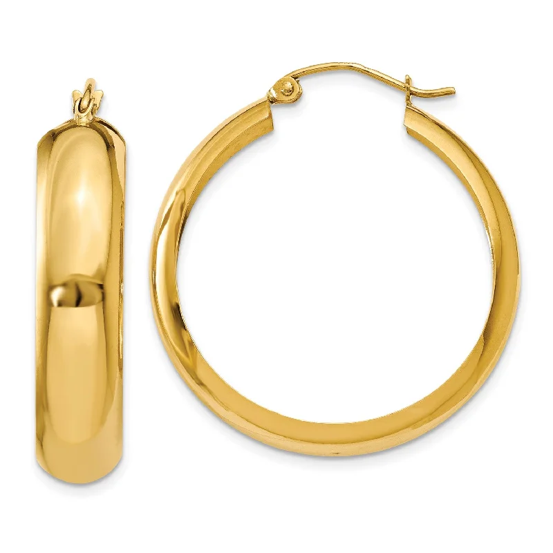 Bohemian Style Earrings-14KT Yellow Gold 18X6.75MM Hoop Earrings