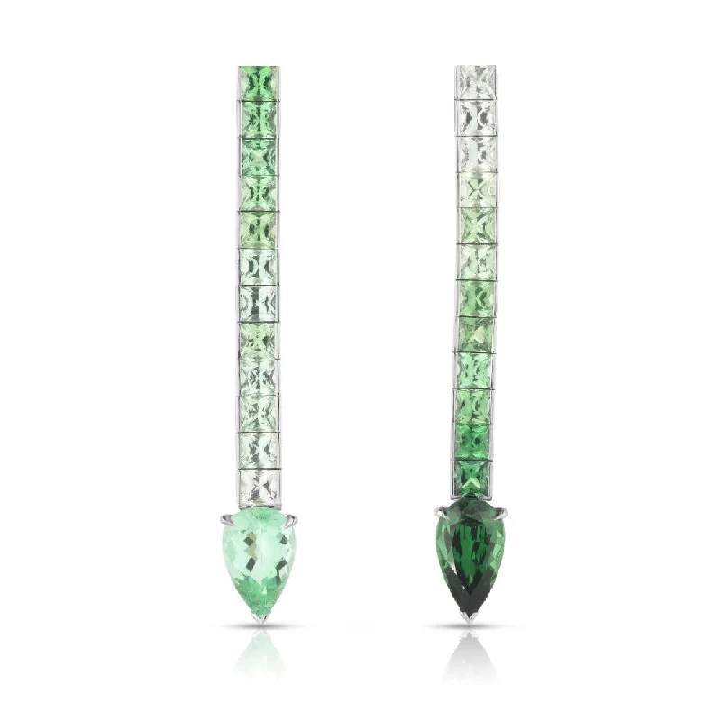 Luxury Earrings for Wedding-Tourmaline & Tsavorite Earrings