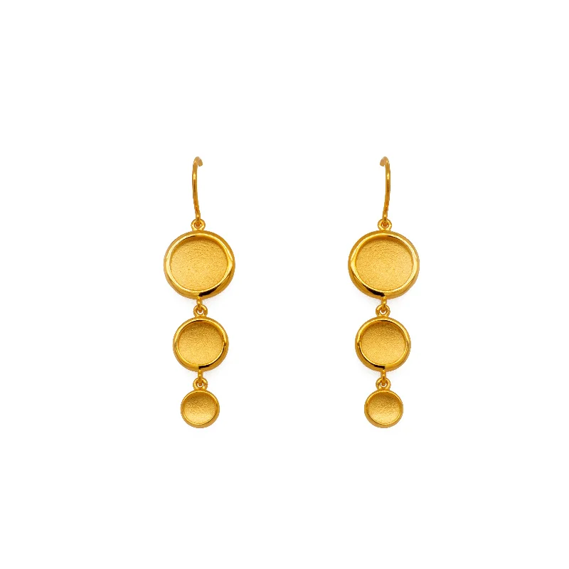 Hoop Earrings with Gemstones-Sun Wire Earrings 24K Gold Vermeil