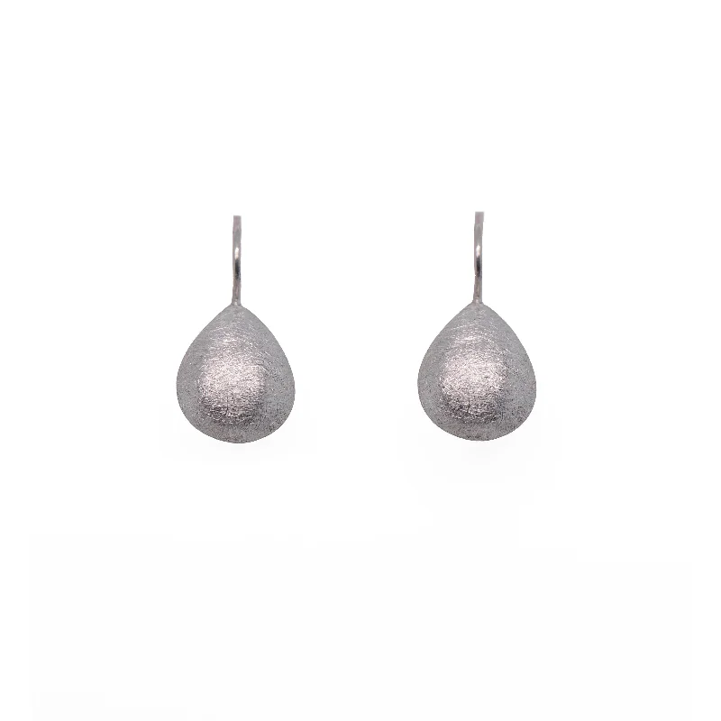 Elegant Wedding Earrings-Silver Rhodium Drop Earrings