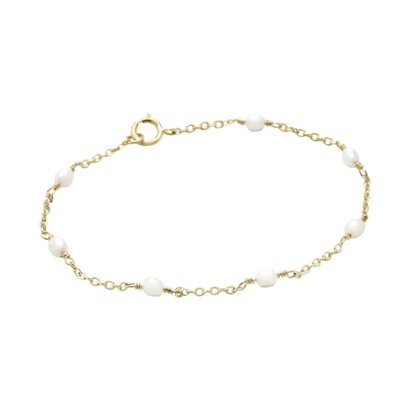 Elegant Men’s Bracelet-Pearl Chain Bracelet